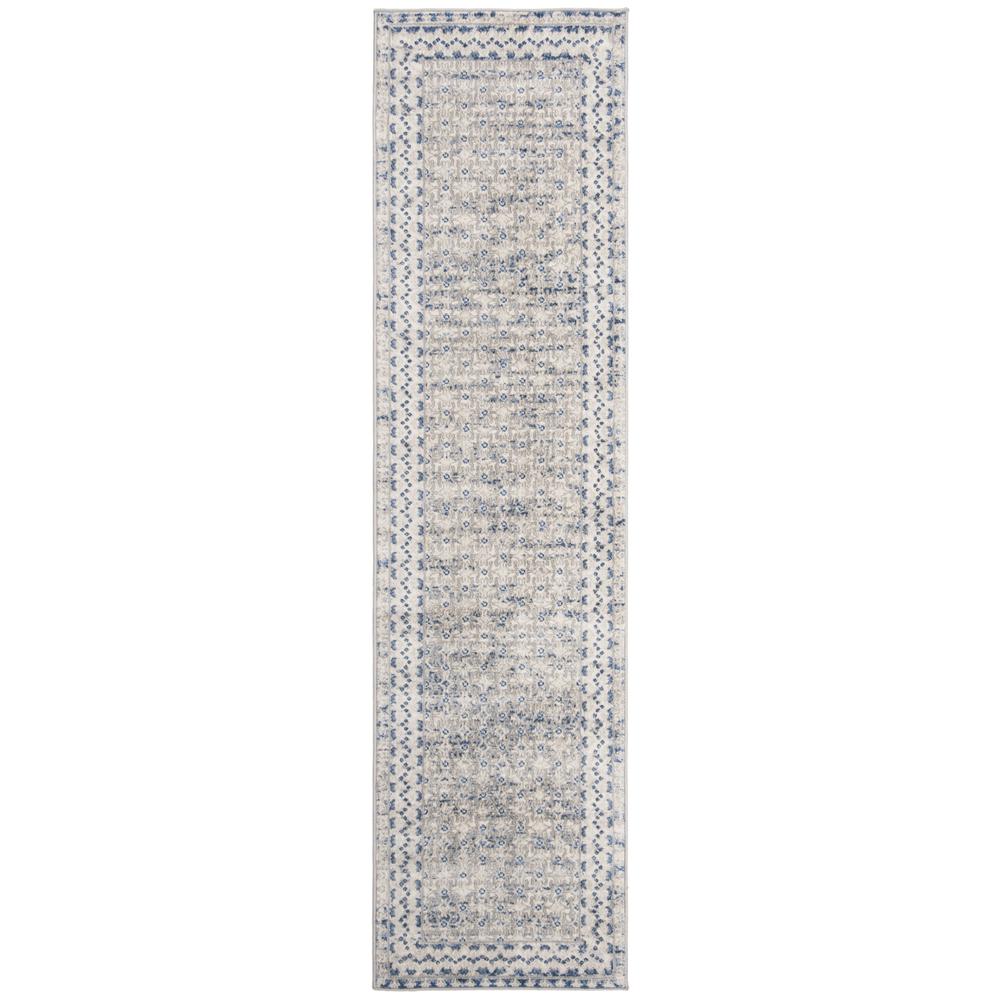 BRENTWOOD, LIGHT GREY / BLUE, 2' X 12', Area Rug, BNT899G-212. Picture 1
