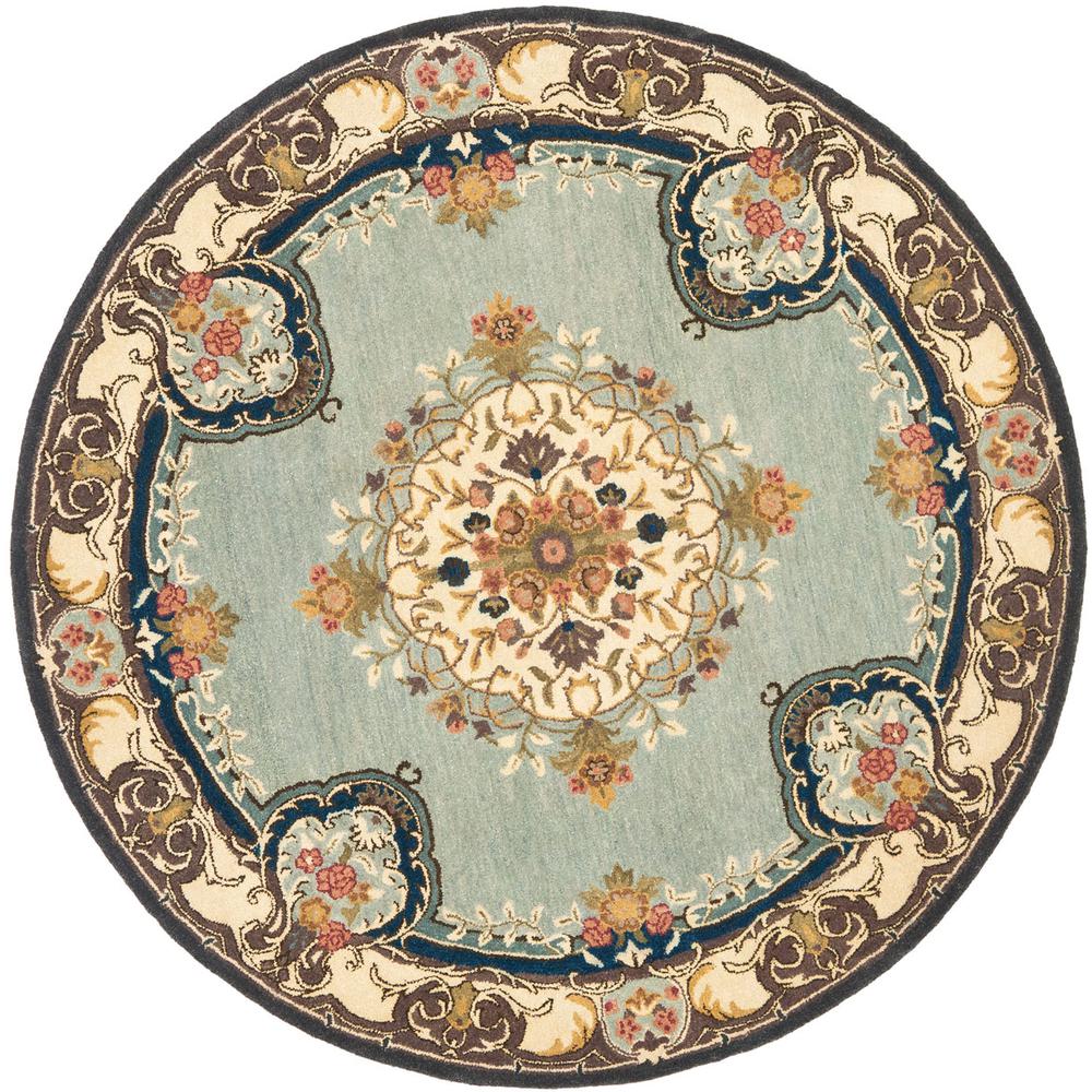 BERGAMA, LIGHT BLUE / IVORY, 6' X 6' Round, Area Rug, BRG141A-6R. Picture 1