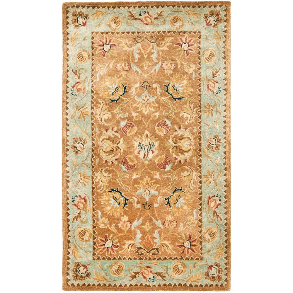 BERGAMA, BROWN / BLUE, 4' X 6', Area Rug. Picture 1