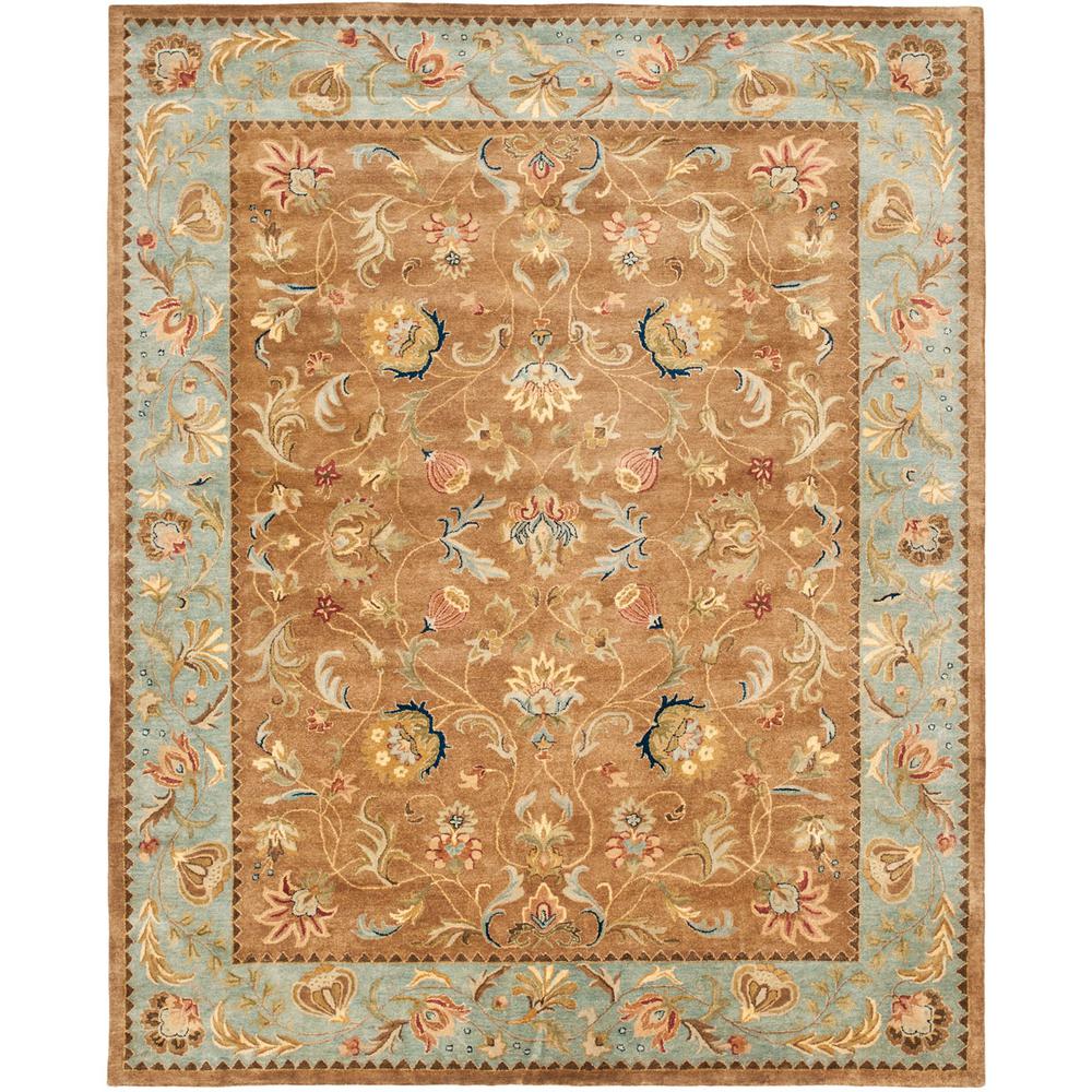BERGAMA, BROWN / BLUE, 8' X 10', Area Rug. Picture 1