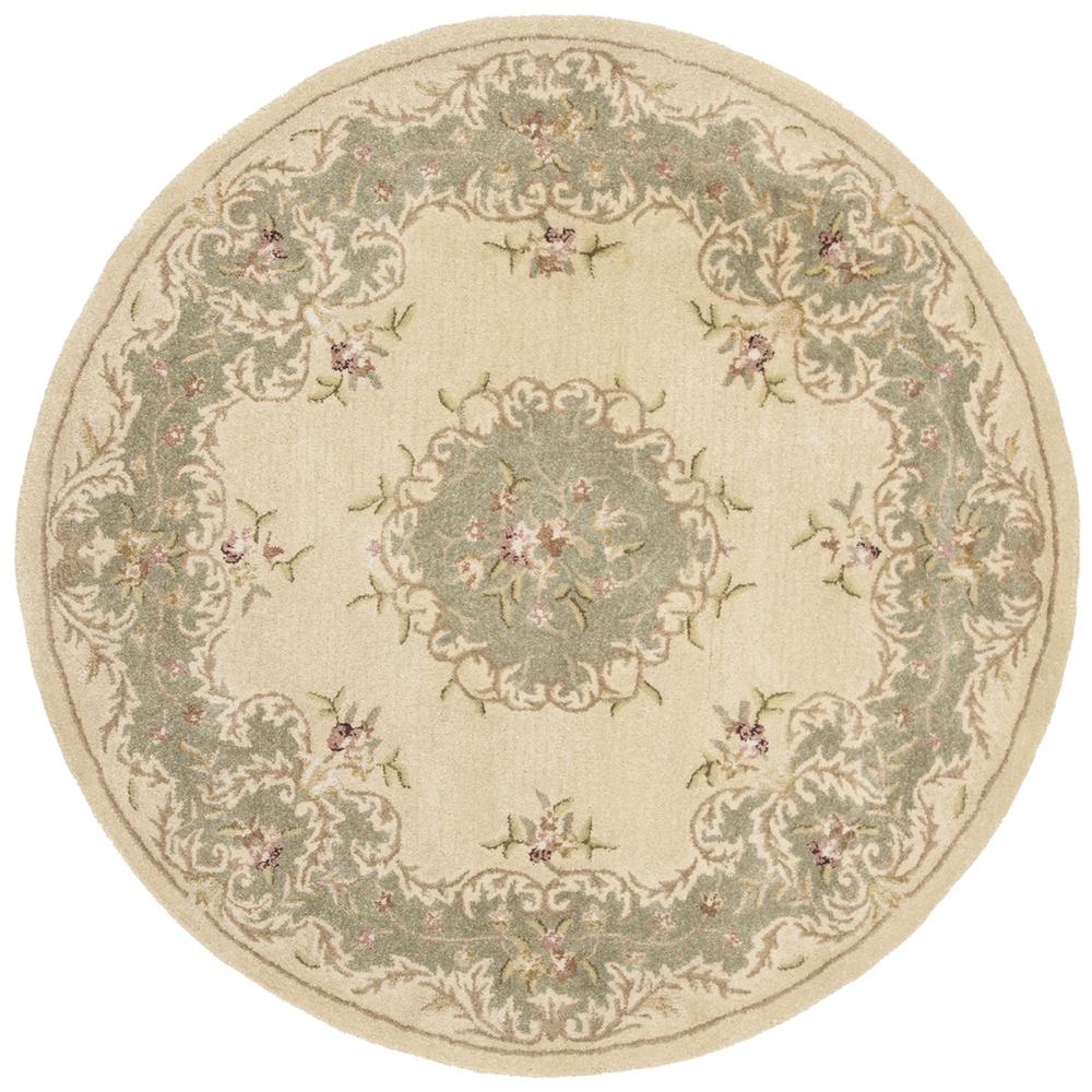 BERGAMA, IVORY / LIGHT BLUE, 8' X 8' Round, Area Rug. Picture 1