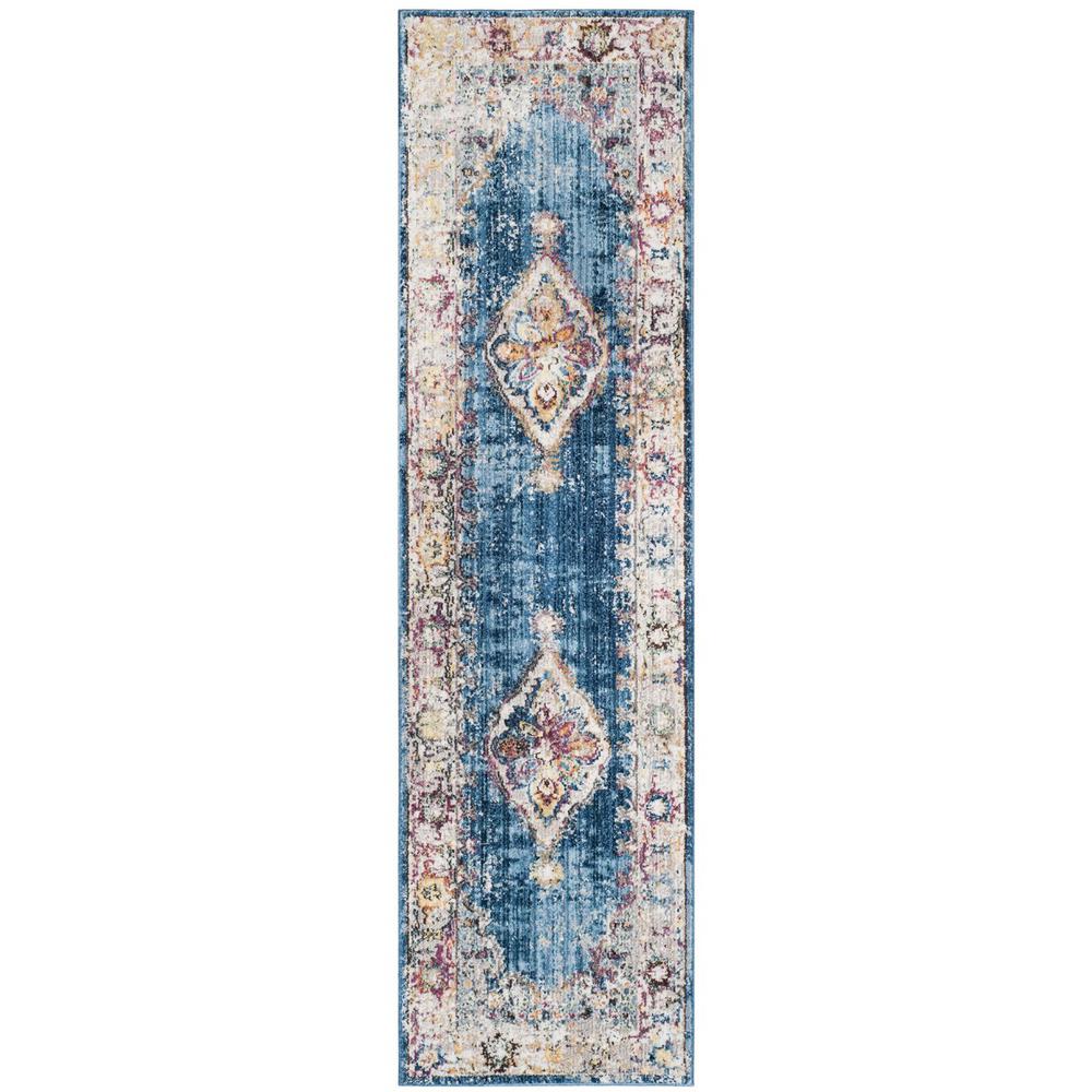 BRISTOL, BLUE / IVORY, 2'-3" X 6', Area Rug. Picture 1