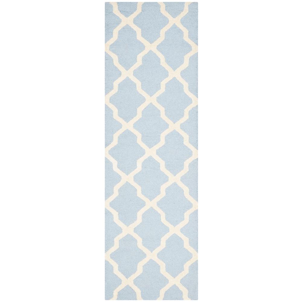 CAMBRIDGE, LIGHT BLUE / IVORY, 2'-6" X 12', Area Rug, CAM121A-212. The main picture.