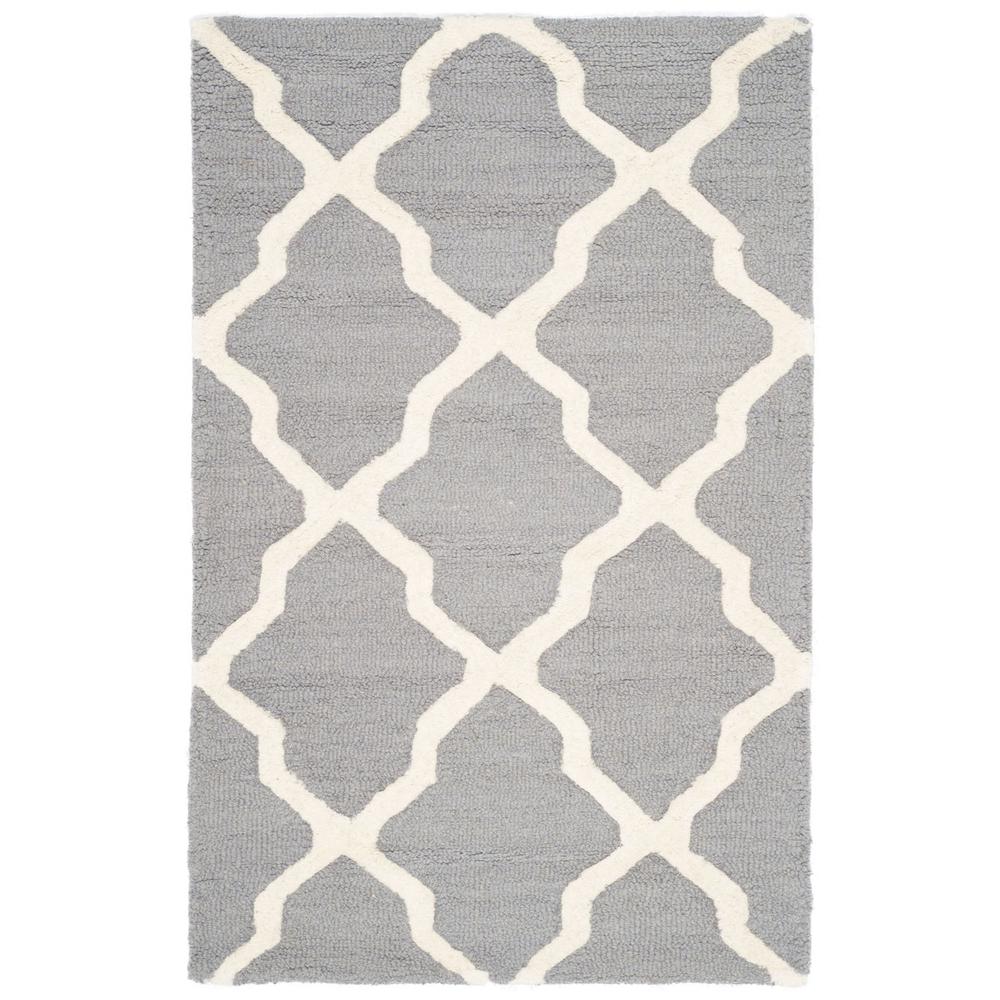 CAMBRIDGE, SILVER / IVORY, 2'-6" X 12', Area Rug, CAM121D-212. Picture 1