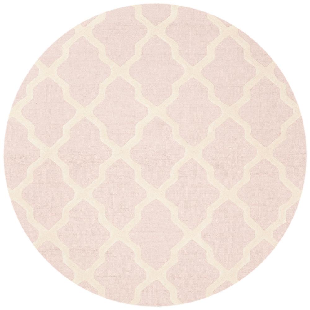 CAMBRIDGE, LIGHT PINK / IVORY, 6' X 6' Round, Area Rug, CAM121M-6R. Picture 1