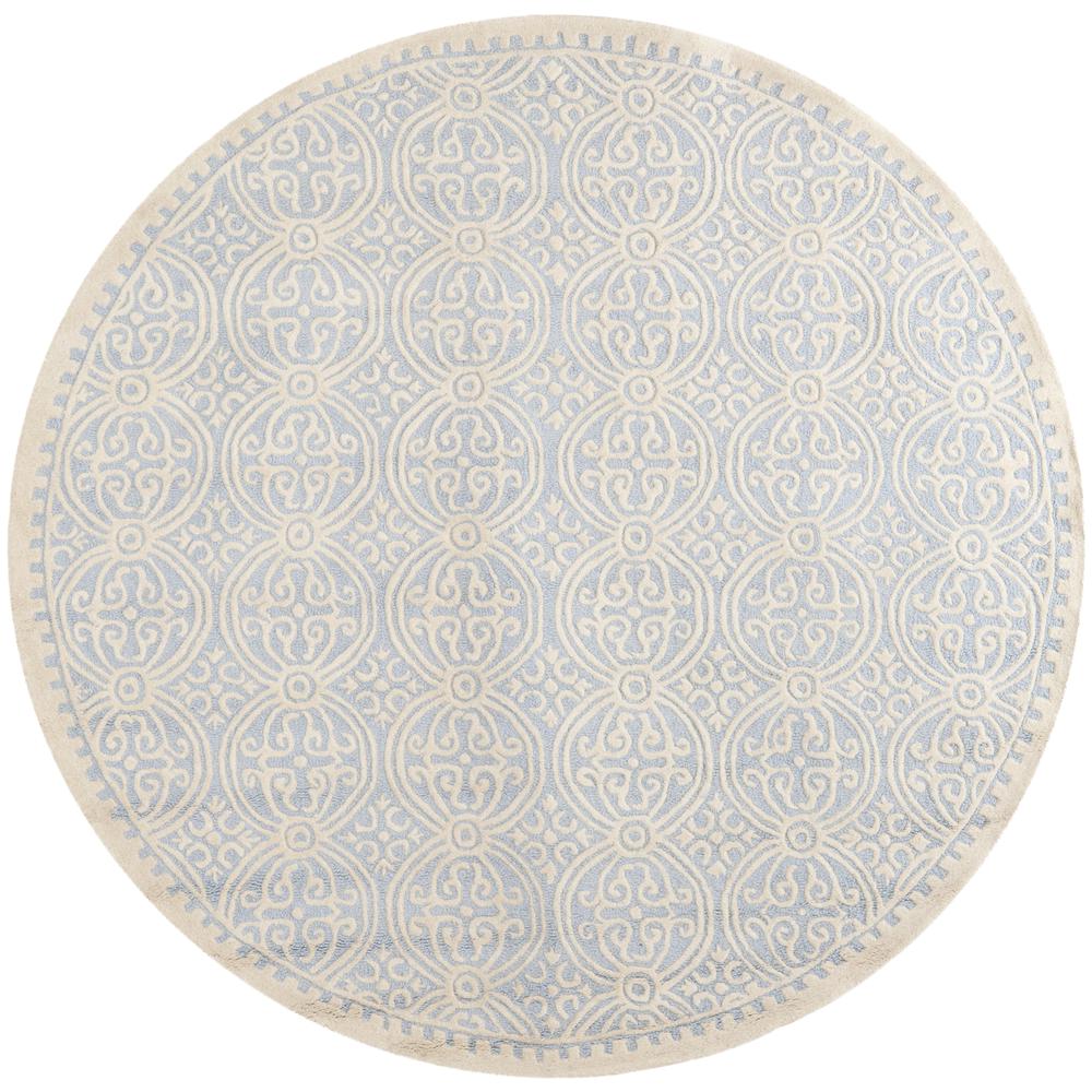 CAMBRIDGE, LIGHT BLUE / IVORY, 4' X 4' Round, Area Rug, CAM123A-4R. Picture 1
