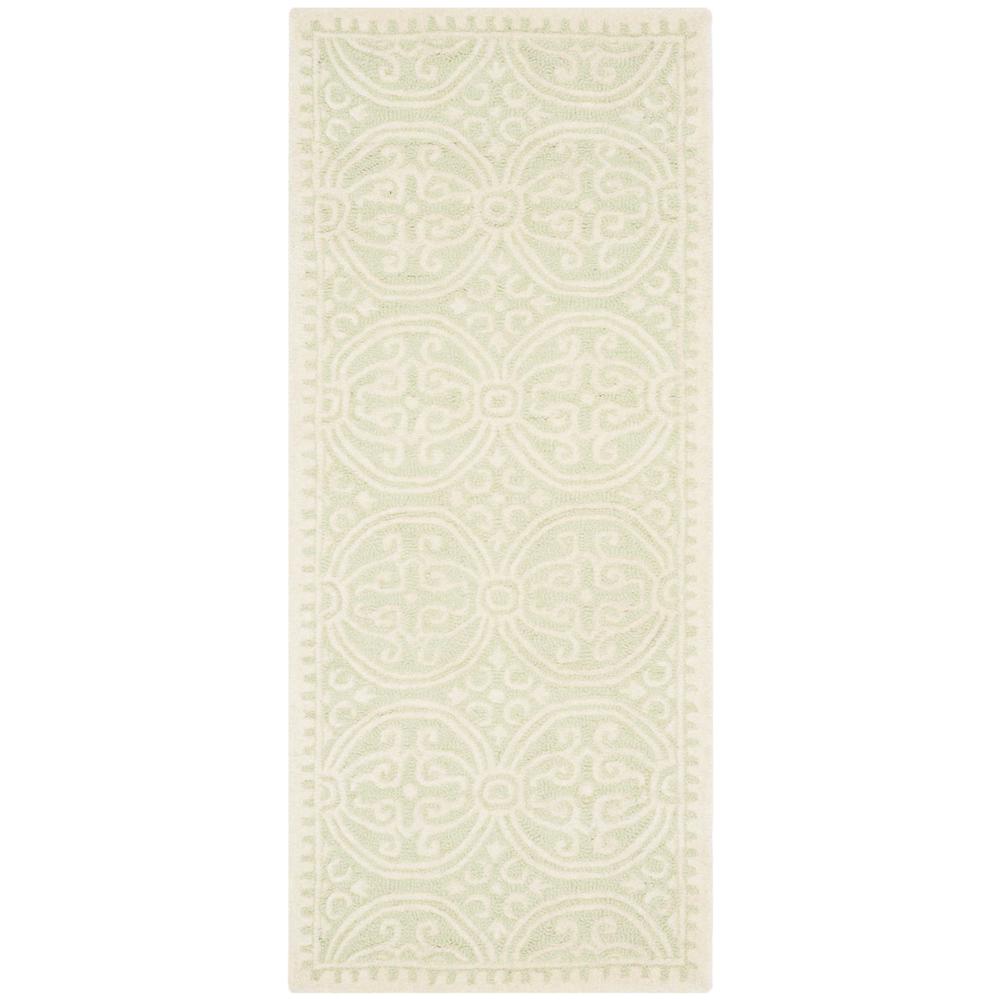 CAMBRIDGE, LIGHT GREEN / IVORY, 2'-6" X 6', Area Rug, CAM123B-26. Picture 1
