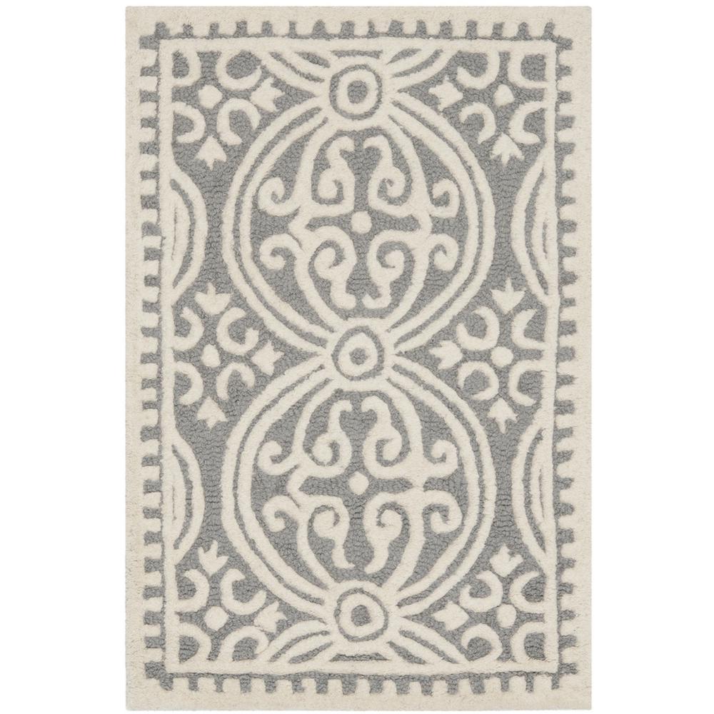 CAMBRIDGE, SILVER / IVORY, 3' X 5', Area Rug, CAM123D-3. Picture 1
