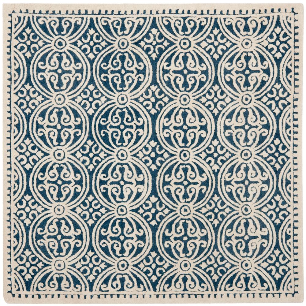 CAMBRIDGE, NAVY BLUE / IVORY, 6' X 6' Square, Area Rug, CAM123G-6SQ. Picture 1