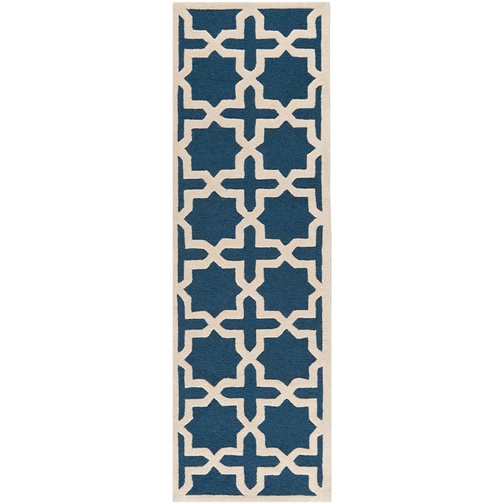 CAMBRIDGE, NAVY BLUE / IVORY, 2'-6" X 12', Area Rug, CAM125G-212. Picture 1