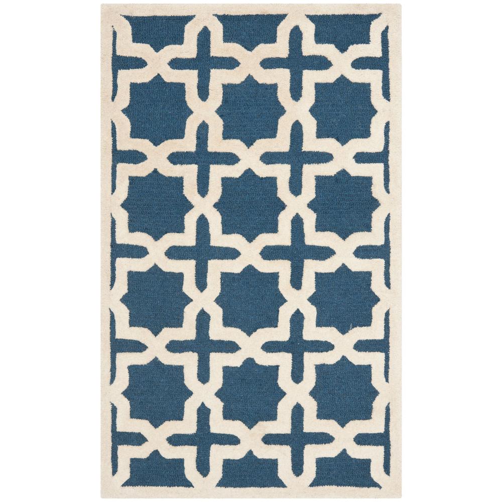 CAMBRIDGE, NAVY BLUE / IVORY, 3' X 5', Area Rug, CAM125G-3. Picture 1