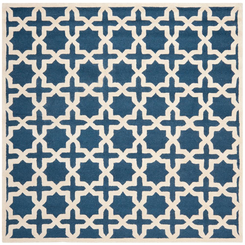 CAMBRIDGE, NAVY BLUE / IVORY, 6' X 6' Square, Area Rug, CAM125G-6SQ. Picture 1