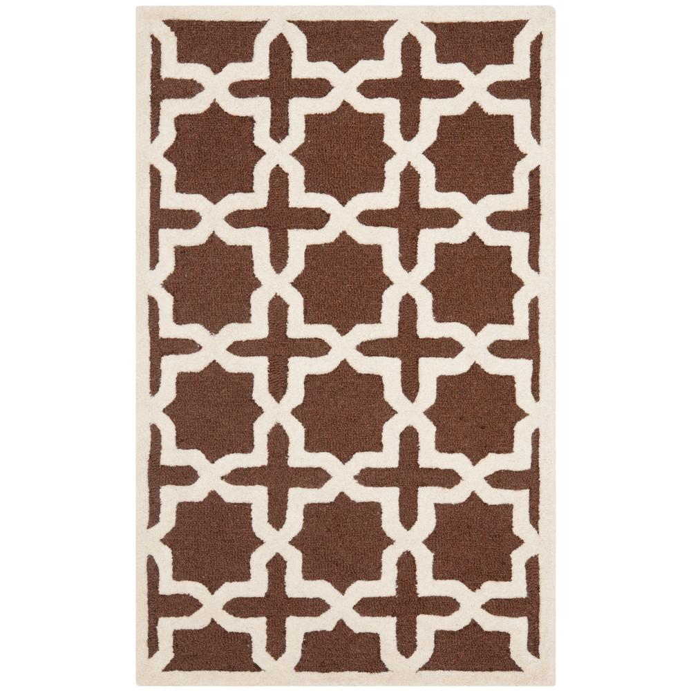 CAMBRIDGE, DARK BROWN / IVORY, 3' X 5', Area Rug, CAM125H-3. The main picture.