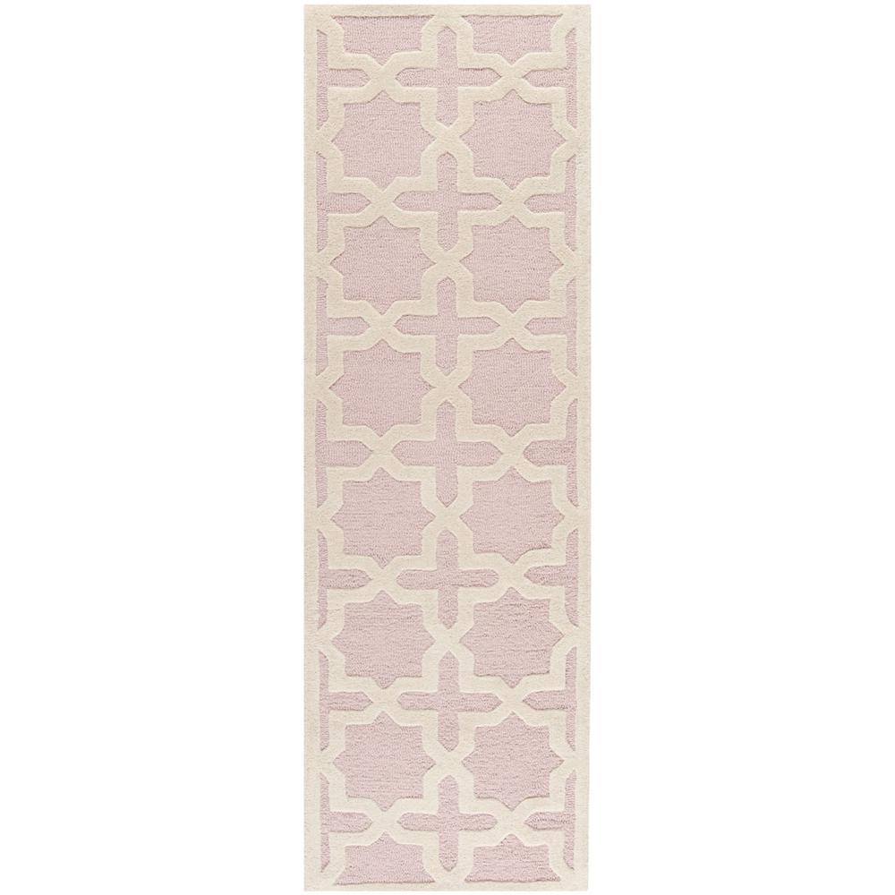 CAMBRIDGE, LIGHT PINK / IVORY, 2'-6" X 12', Area Rug, CAM125M-212. The main picture.