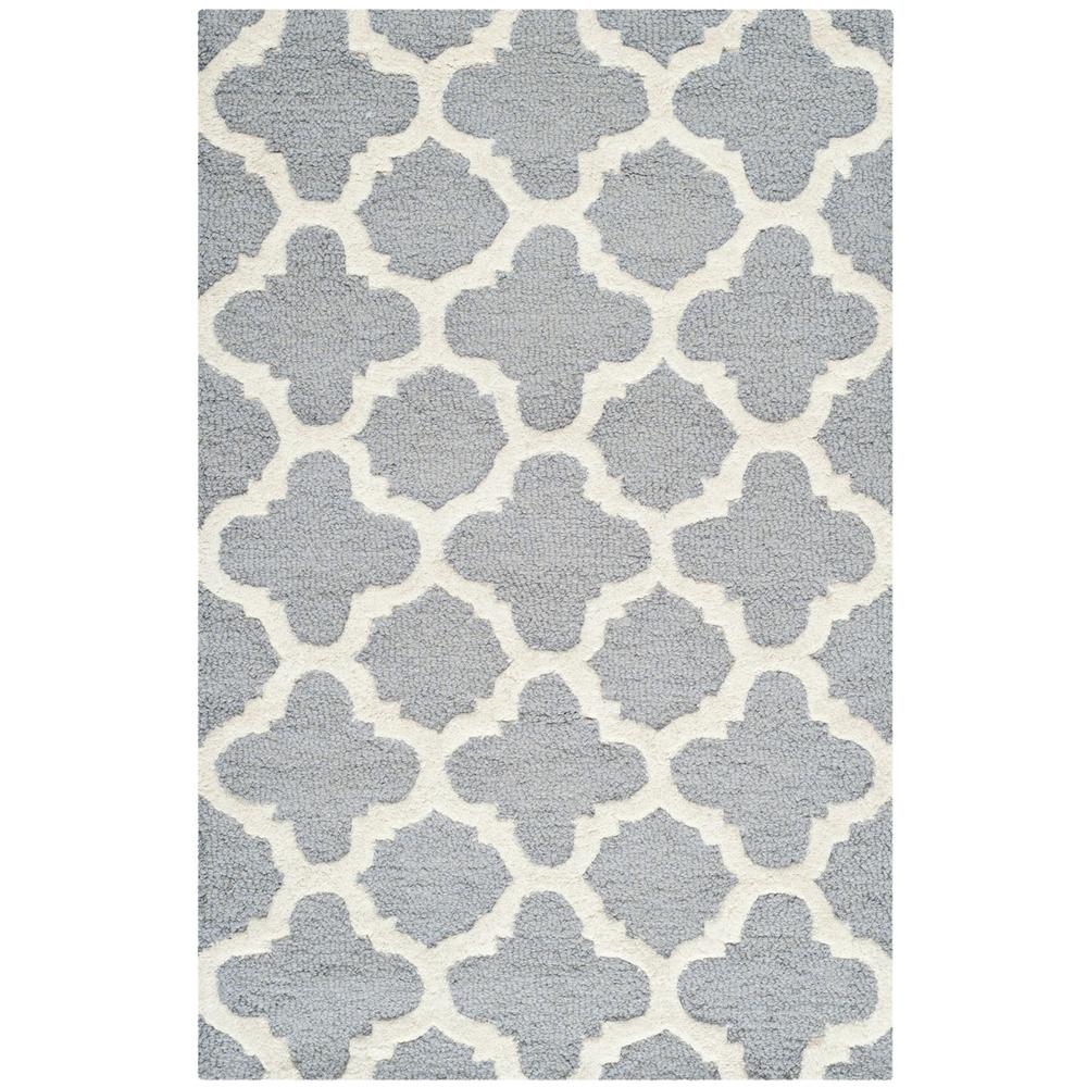 CAMBRIDGE, SILVER / IVORY, 2'-6" X 6', Area Rug, CAM130D-26. Picture 1
