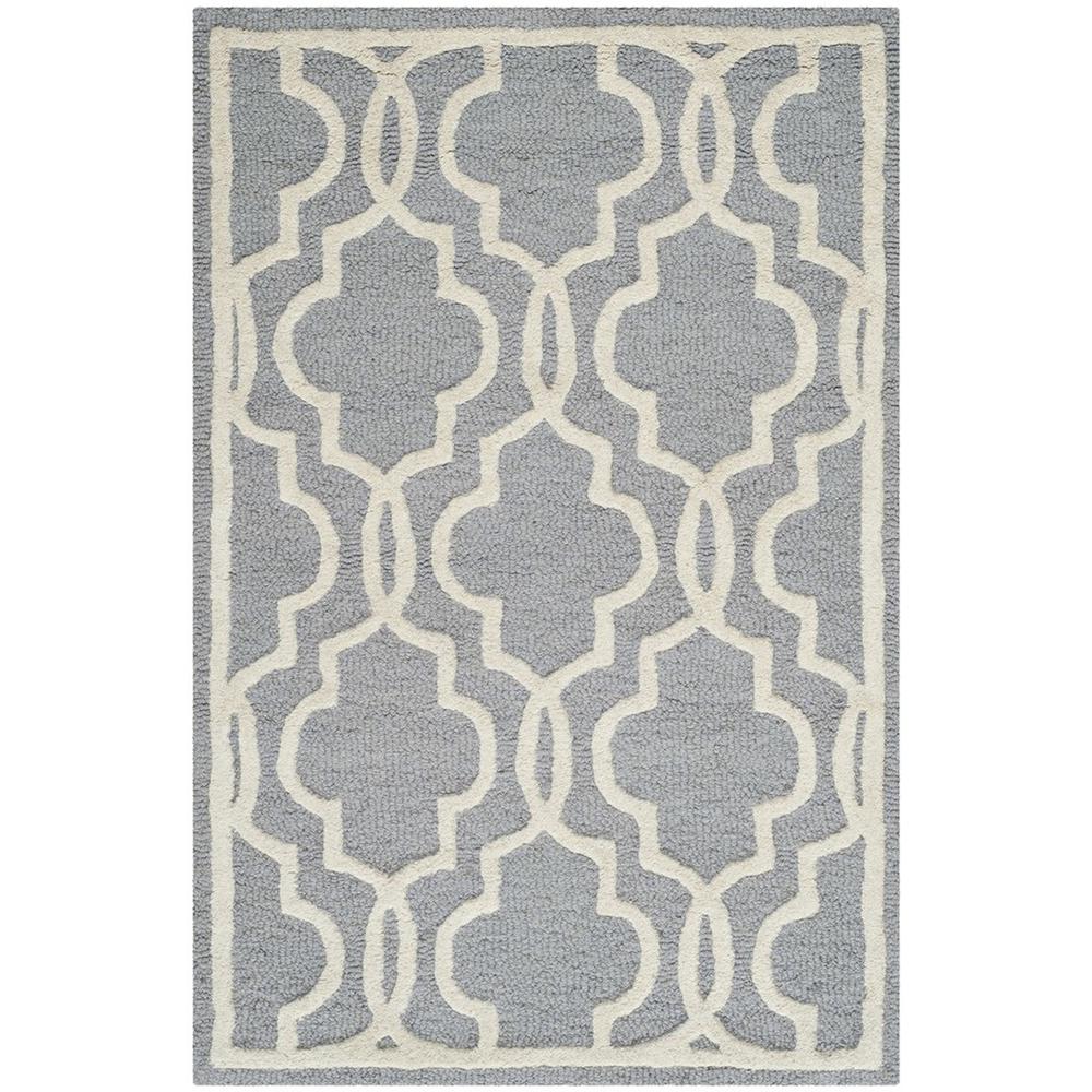 CAMBRIDGE, SILVER / IVORY, 2'-6" X 4', Area Rug, CAM131D-24. Picture 1