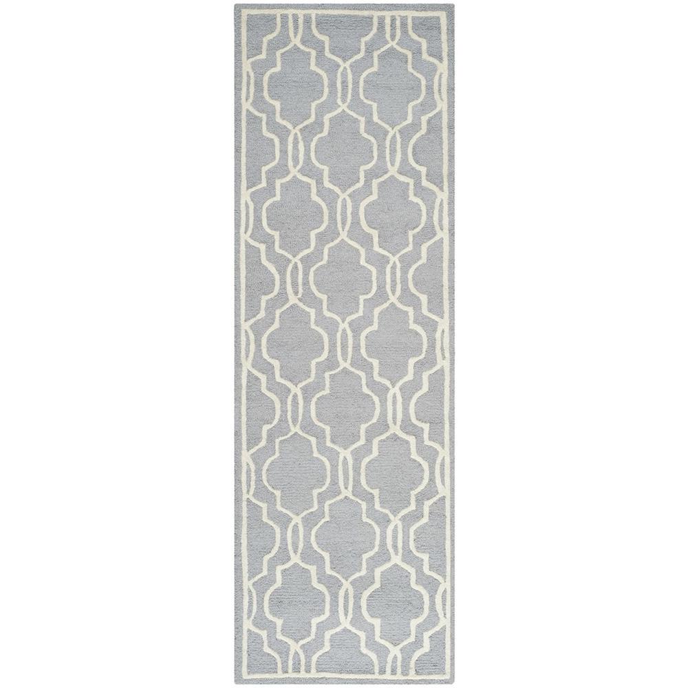 CAMBRIDGE, SILVER / IVORY, 2'-6" X 12', Area Rug, CAM131D-212. Picture 1