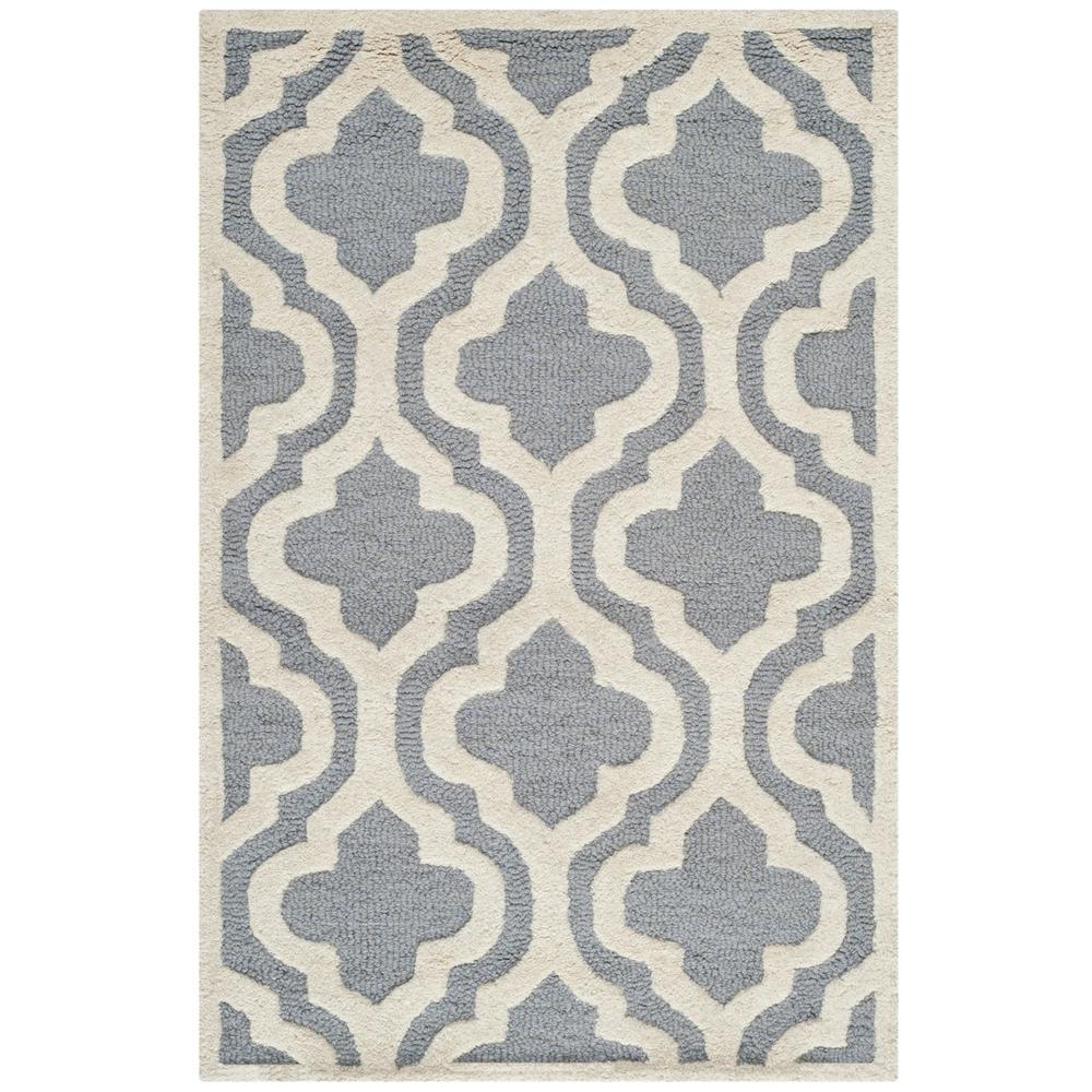 CAMBRIDGE, SILVER / IVORY, 2'-6" X 4', Area Rug, CAM132D-24. Picture 1