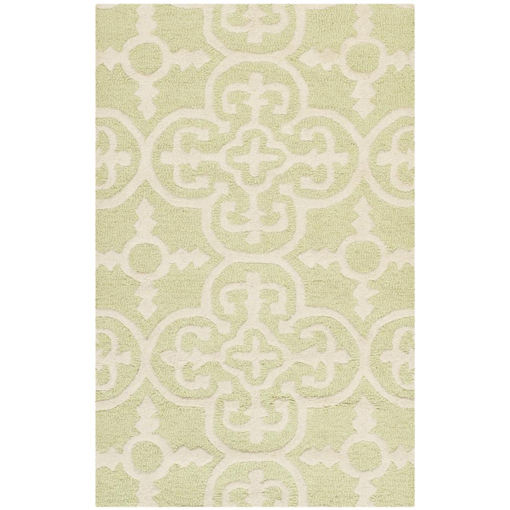 CAMBRIDGE, LIGHT GREEN / IVORY, 2'-6" X 4', Area Rug, CAM133B-24. Picture 1