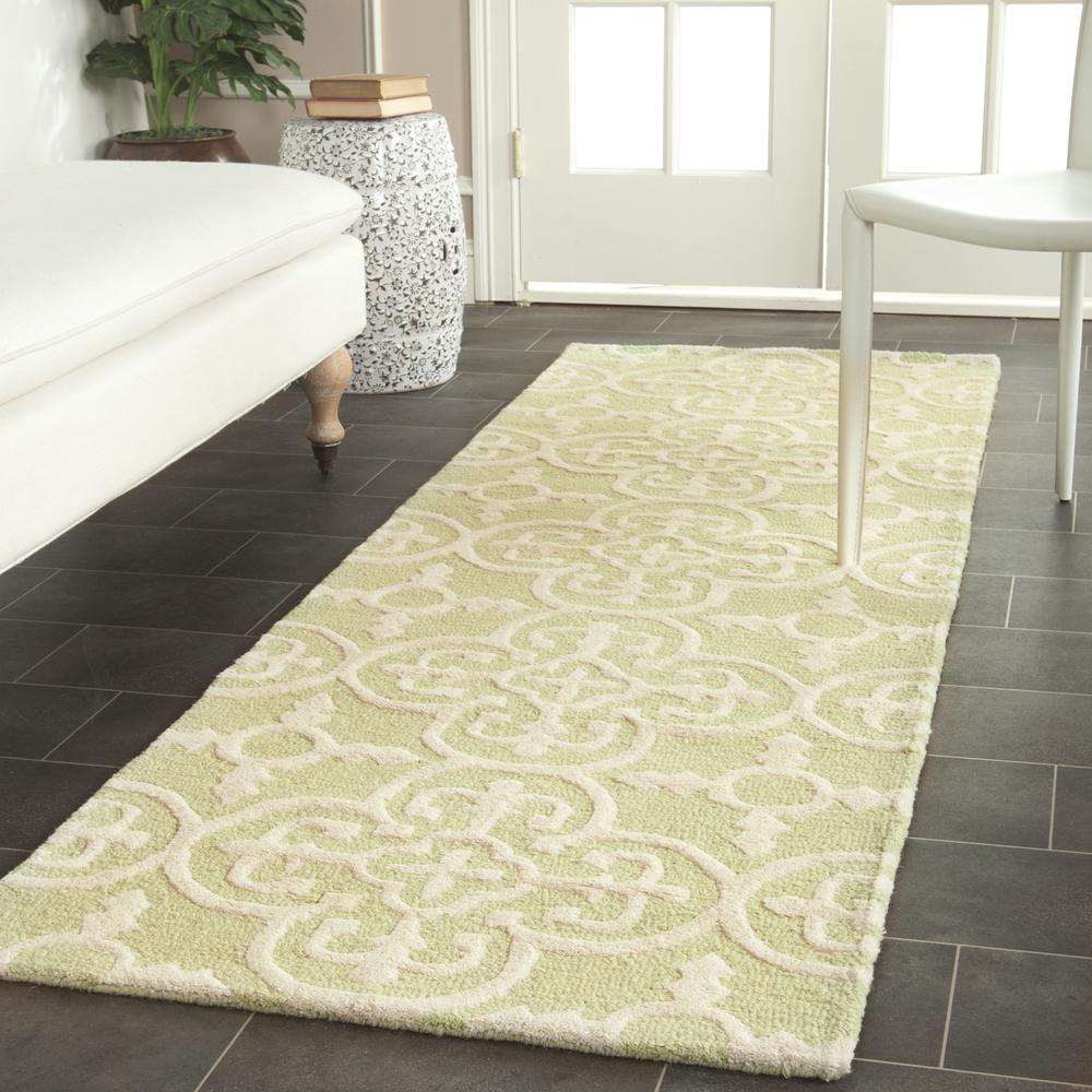 CAMBRIDGE, LIGHT GREEN / IVORY, 2'-6" X 8', Area Rug, CAM133B-28. Picture 1