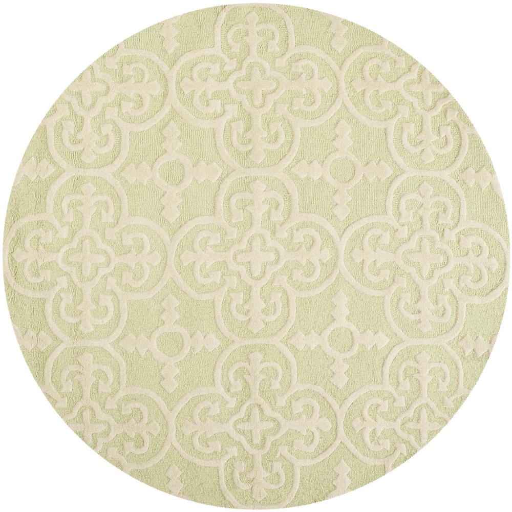 CAMBRIDGE, LIGHT GREEN / IVORY, 6' X 6' Round, Area Rug, CAM133B-6R. Picture 1