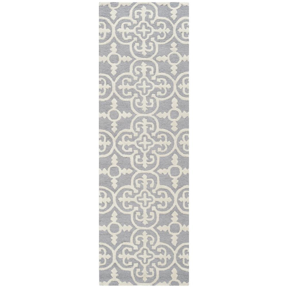 CAMBRIDGE, SILVER / IVORY, 2'-6" X 10', Area Rug, CAM133D-210. Picture 1
