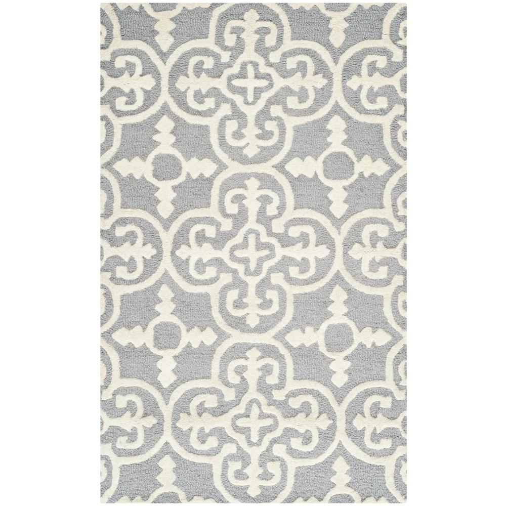 CAMBRIDGE, SILVER / IVORY, 3' X 5', Area Rug, CAM133D-3. Picture 1