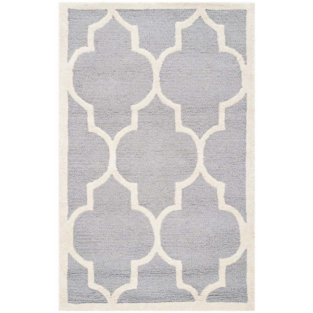 CAMBRIDGE, SILVER / IVORY, 2'-6" X 4', Area Rug, CAM134D-24. Picture 1