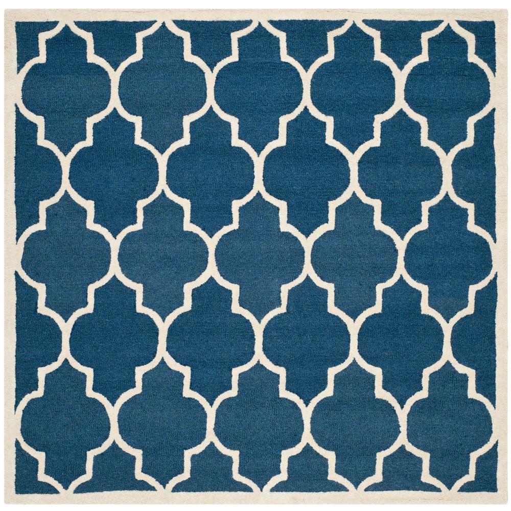 CAMBRIDGE, NAVY / IVORY, 4' X 4' Square, Area Rug, CAM134G-4SQ. Picture 1
