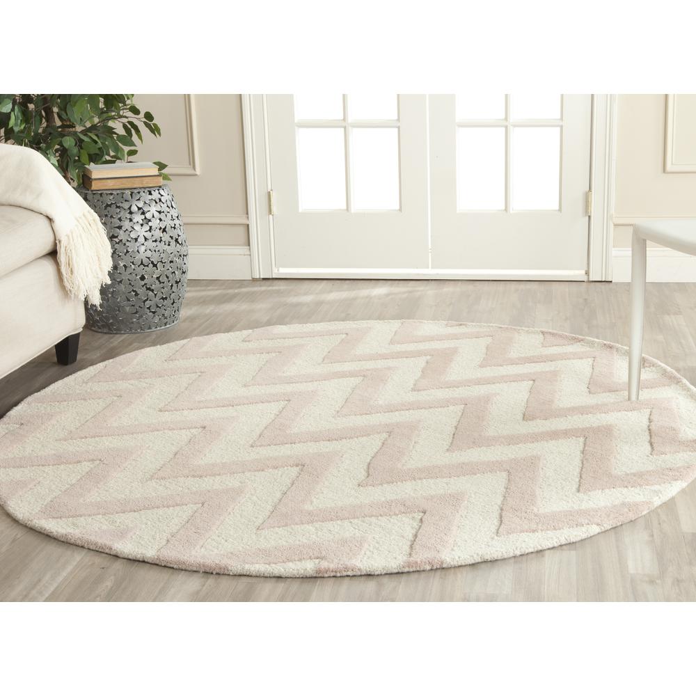 CAMBRIDGE, LIGHT PINK / IVORY, 6' X 6' Round, Area Rug, CAM139M-6R. Picture 1
