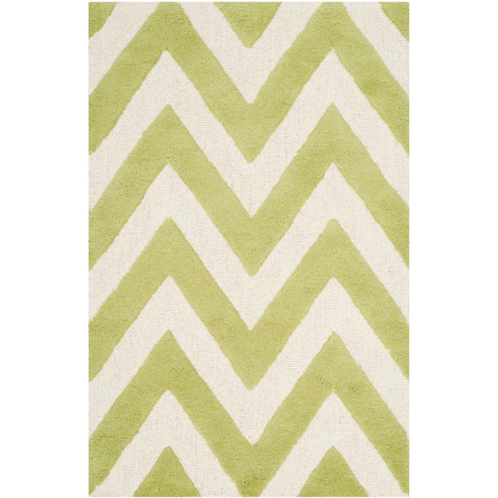 CAMBRIDGE, GREEN / IVORY, 2'-6" X 4', Area Rug, CAM139T-24. Picture 1