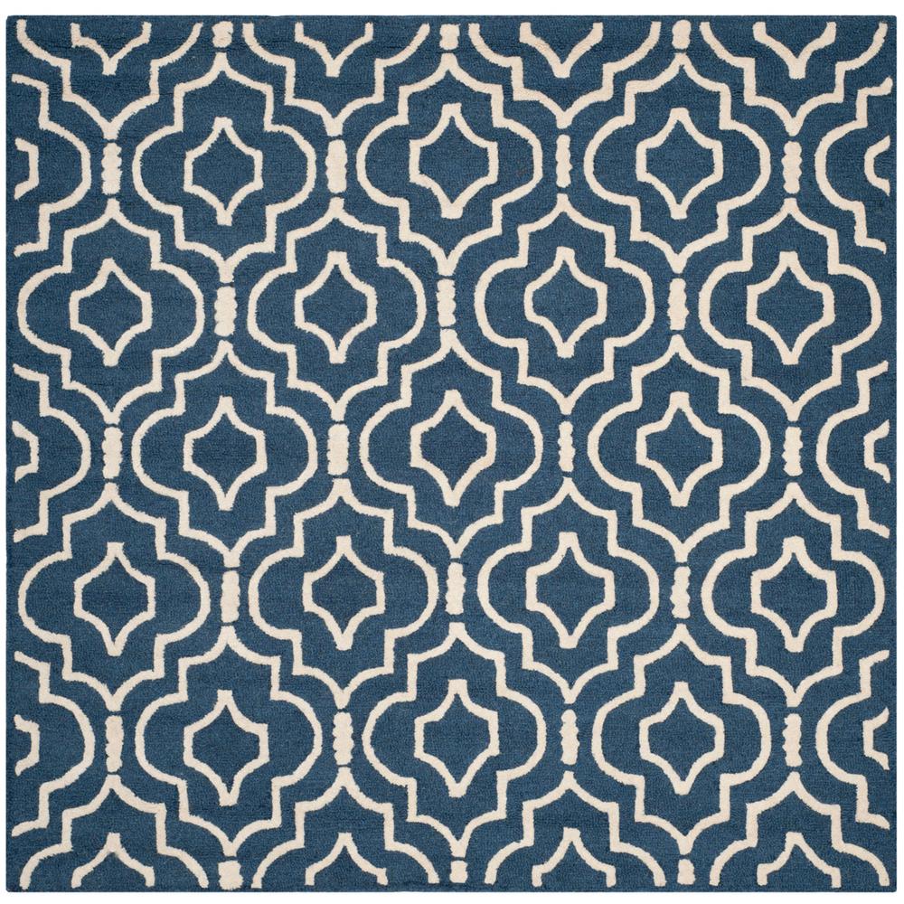CAMBRIDGE, NAVY BLUE / IVORY, 8' X 8' Square, Area Rug, CAM141G-8SQ. Picture 1