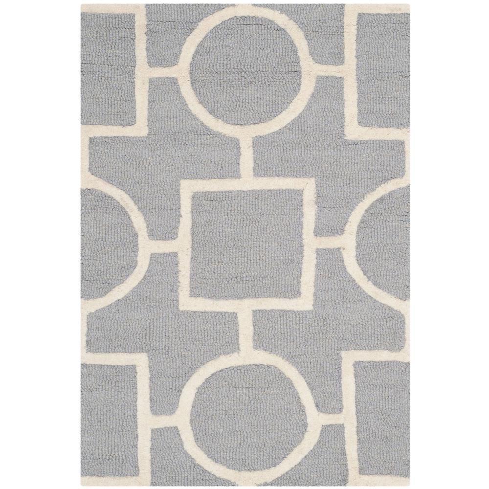 CAMBRIDGE, SILVER / IVORY, 2'-6" X 4', Area Rug, CAM143D-24. Picture 1