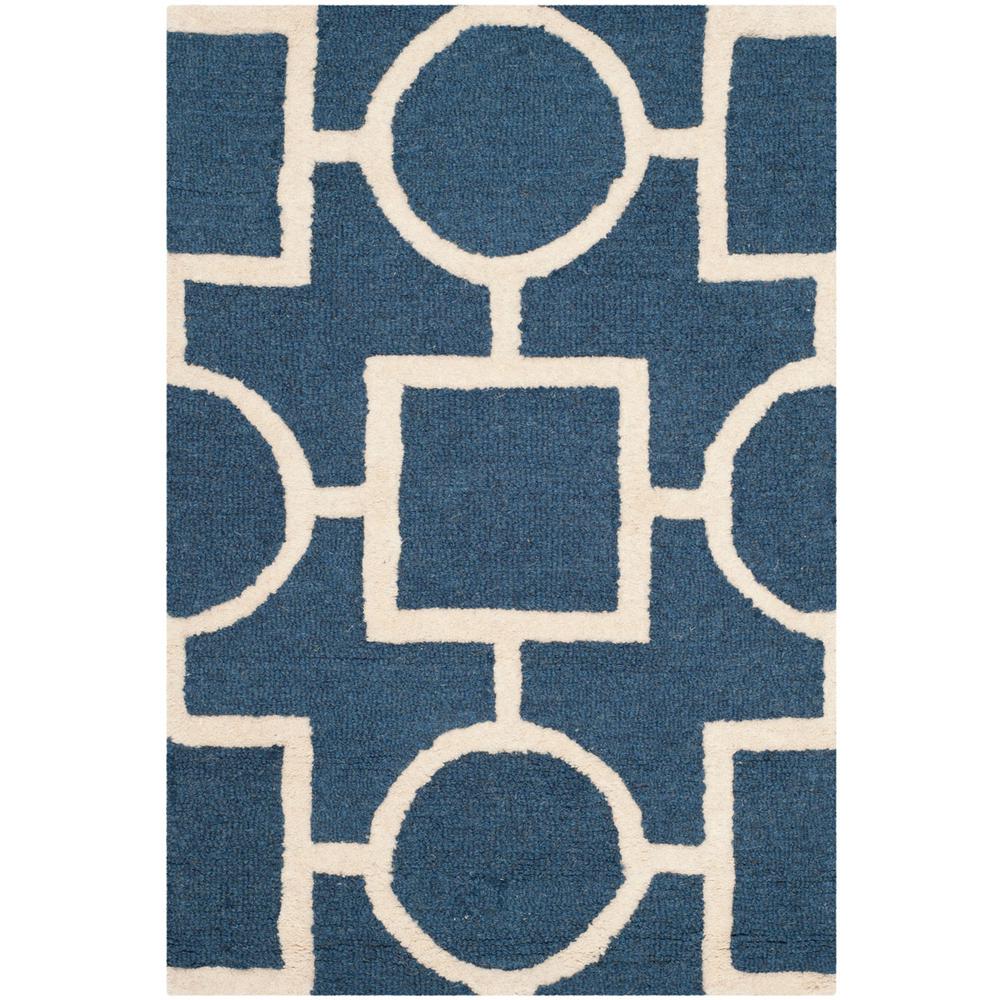 CAMBRIDGE, NAVY BLUE / IVORY, 2'-6" X 4', Area Rug, CAM143G-24. Picture 1