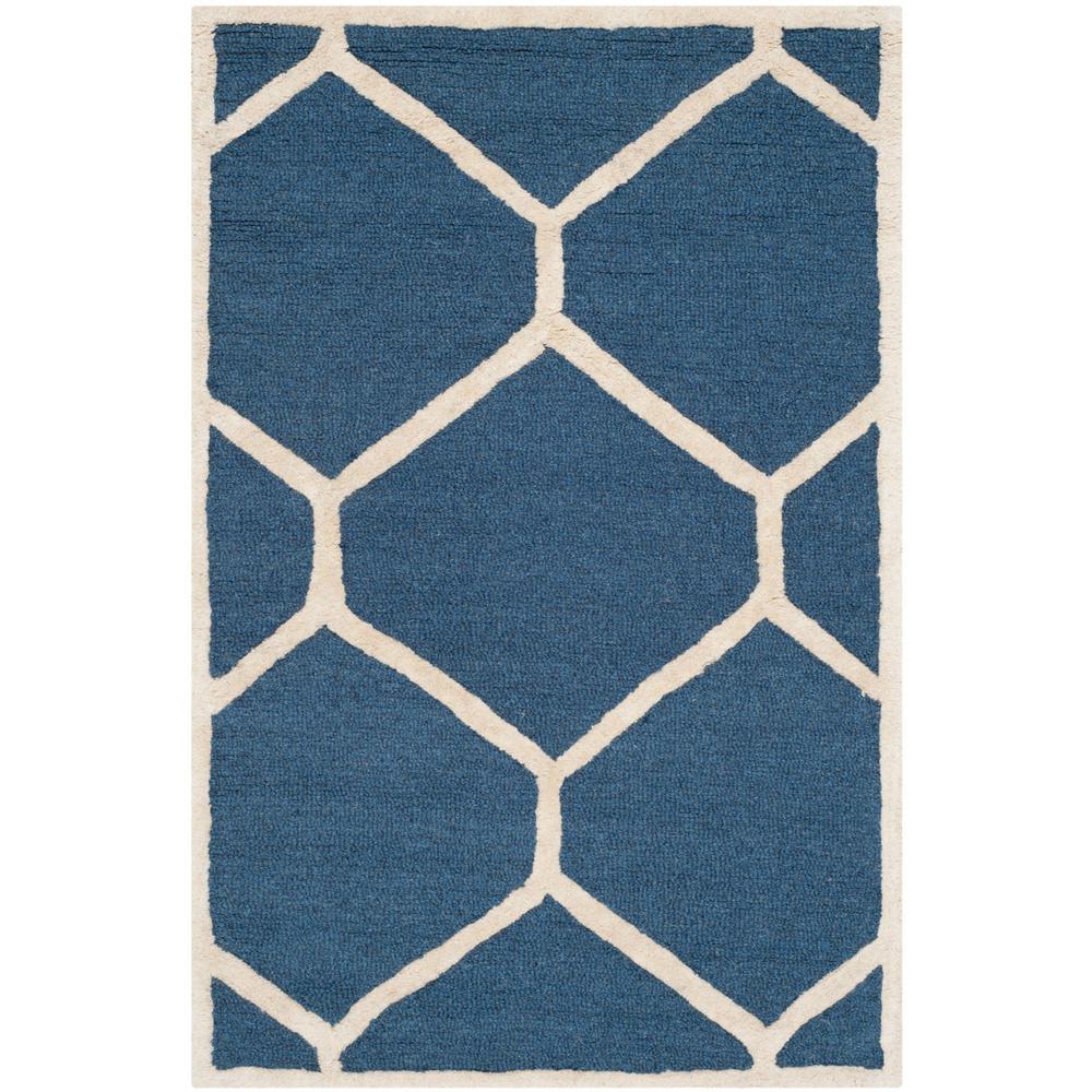 CAMBRIDGE, NAVY BLUE / IVORY, 2'-6" X 4', Area Rug, CAM144G-24. The main picture.