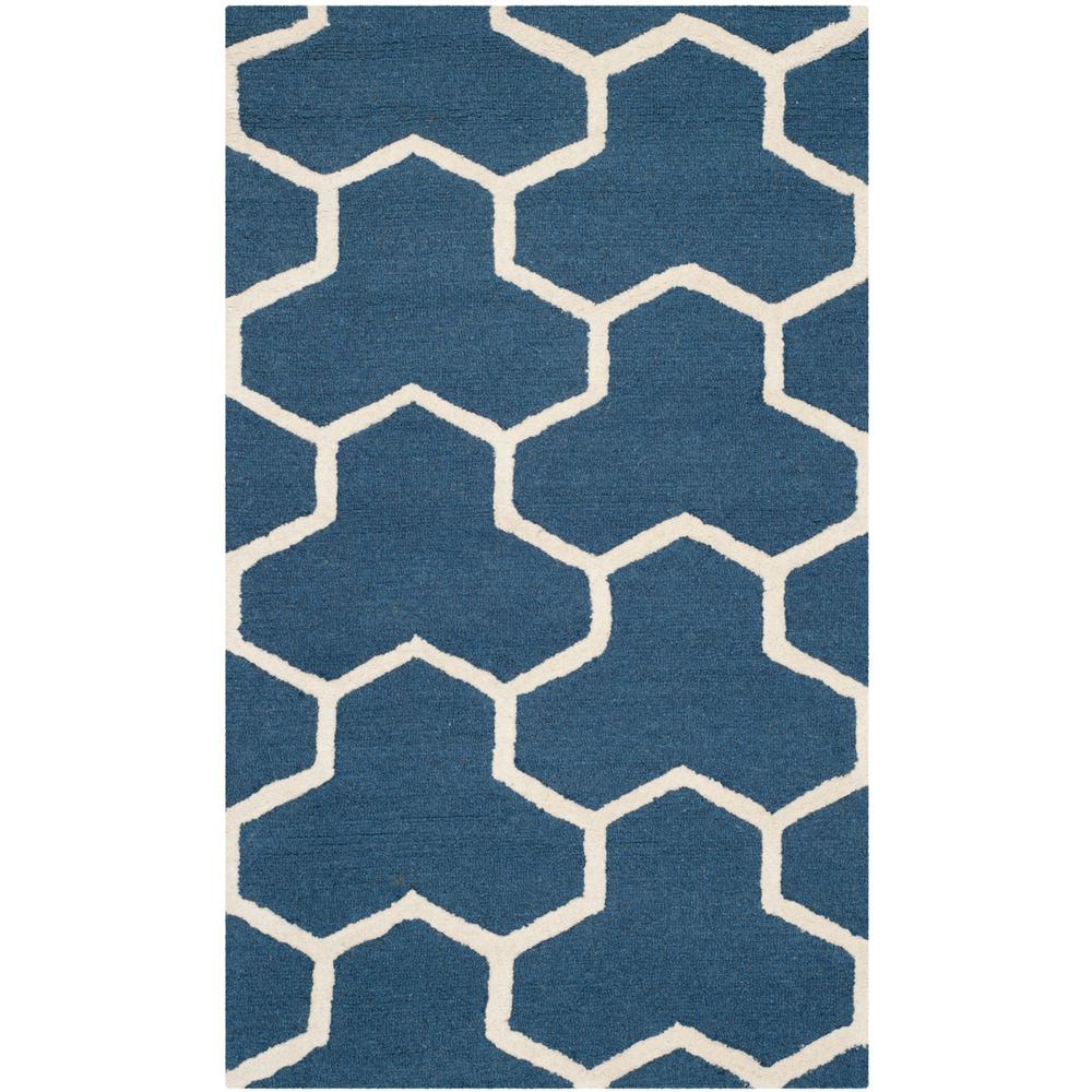 CAMBRIDGE, NAVY BLUE / IVORY, 4' X 6', Area Rug, CAM146G-4. Picture 1