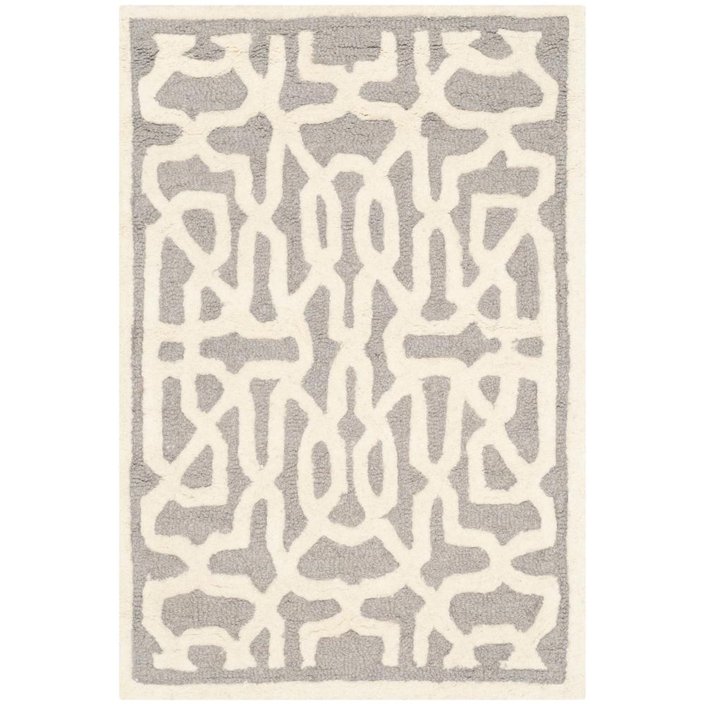 CAMBRIDGE, SILVER / IVORY, 3' X 5', Area Rug, CAM570D-3. Picture 1