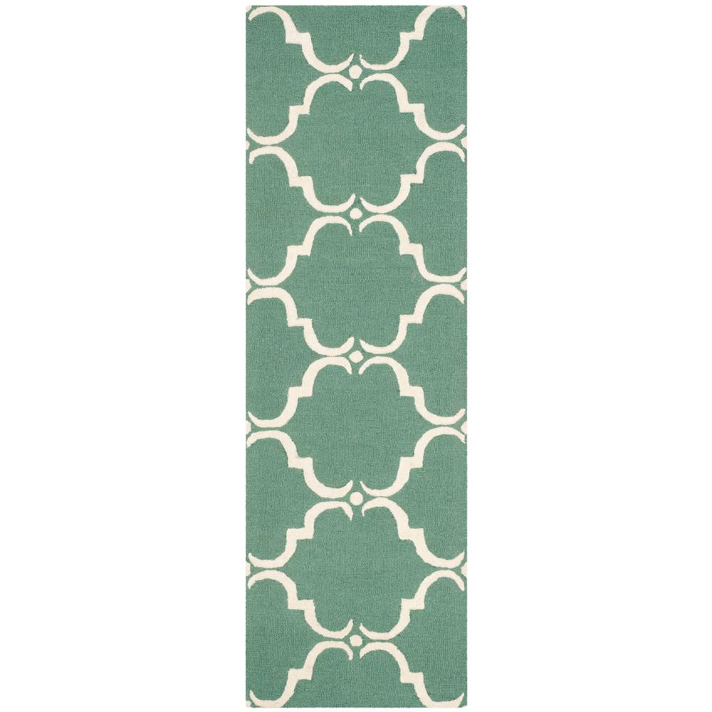 CAMBRIDGE, TEAL / IVORY, 2'-6" X 8', Area Rug, CAM703T-28. Picture 1