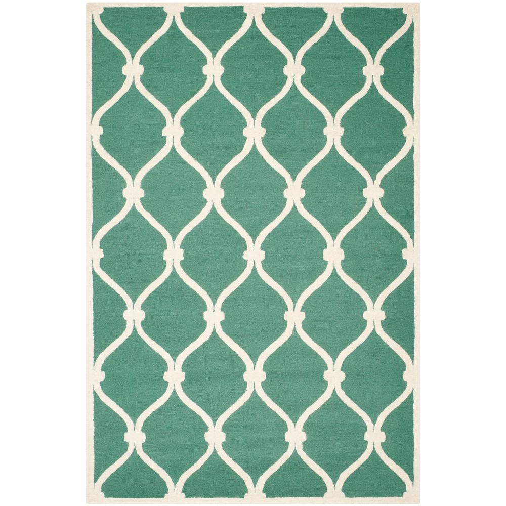 CAMBRIDGE, TEAL / IVORY, 6' X 9', Area Rug, CAM710T-6. Picture 1