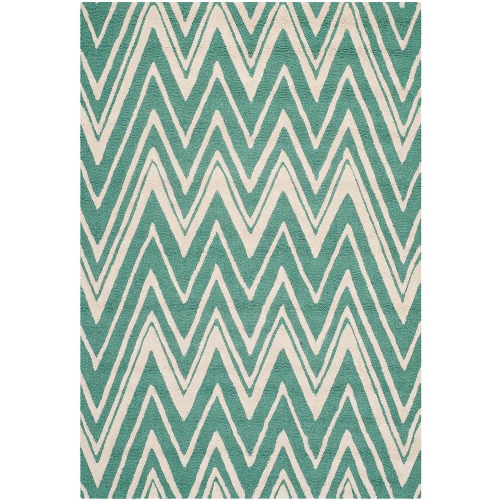 CAMBRIDGE, TEAL / IVORY, 4' X 6', Area Rug, CAM711T-4. Picture 1