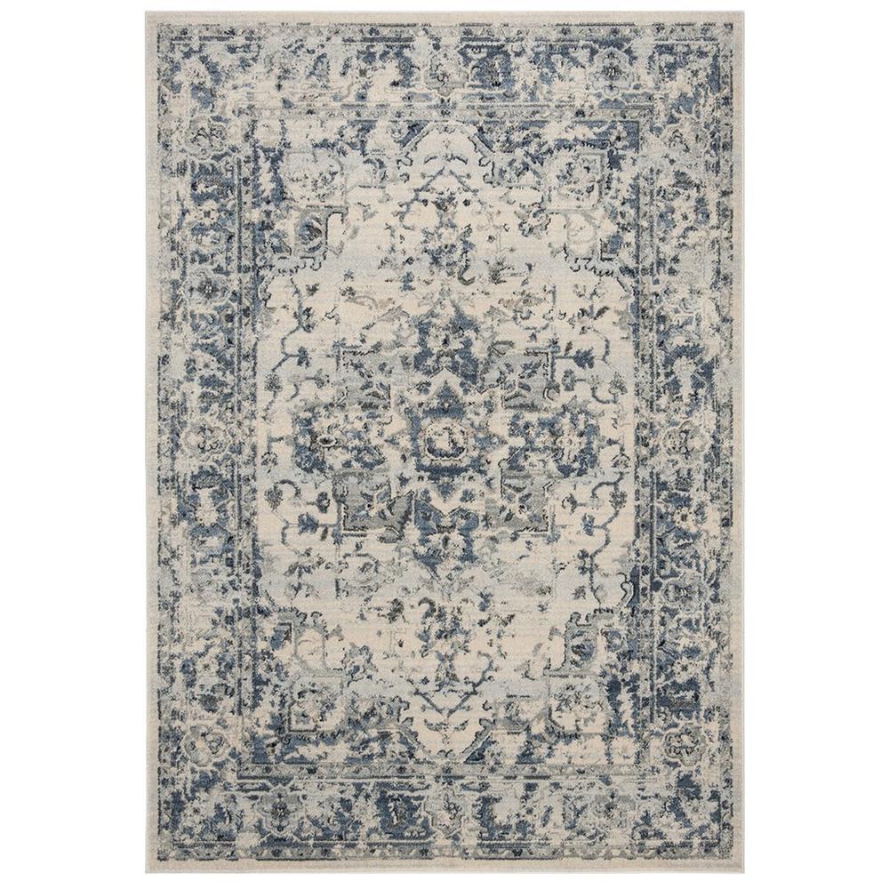 CHARLESTON, IVORY / NAVY, 4' X 6', Area Rug. Picture 1