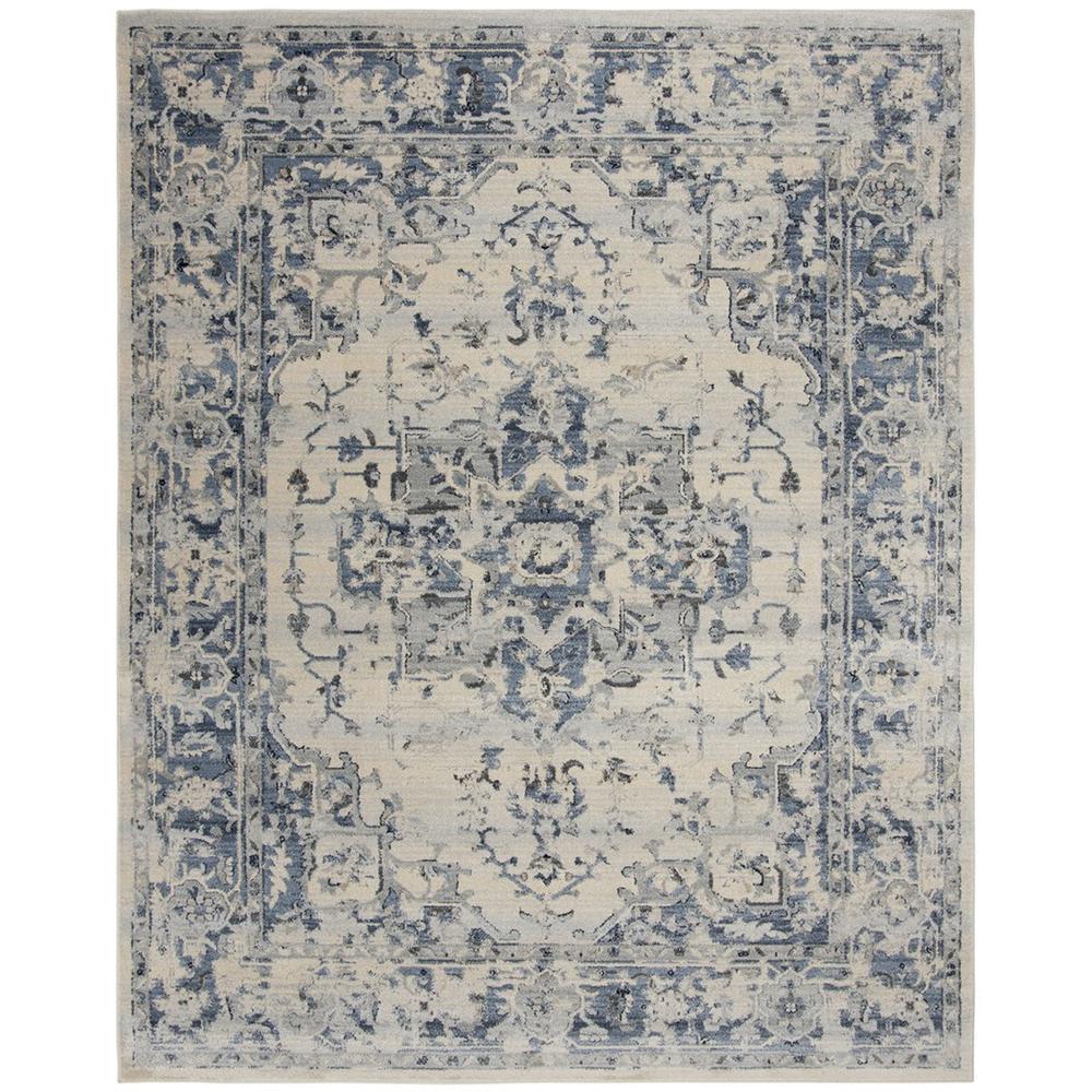 CHARLESTON, IVORY / NAVY, 9' X 12', Area Rug. Picture 1