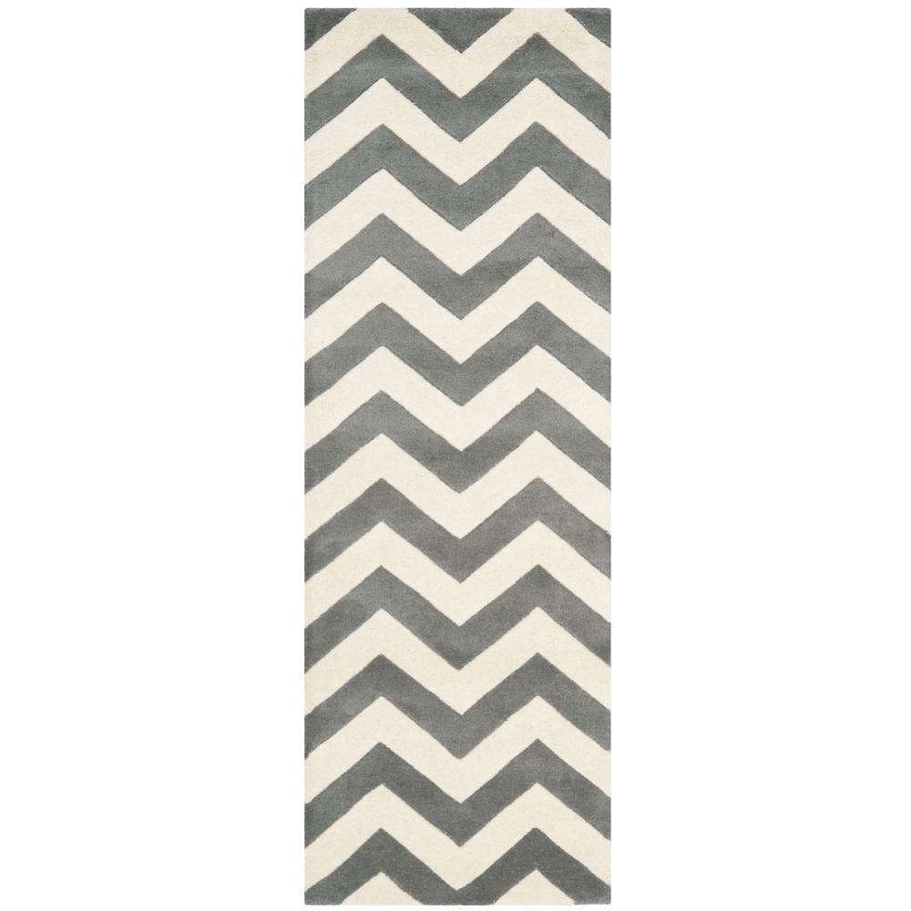 CHATHAM, DARK GREY / IVORY, 2'-3" X 13', Area Rug, CHT715D-213. Picture 1