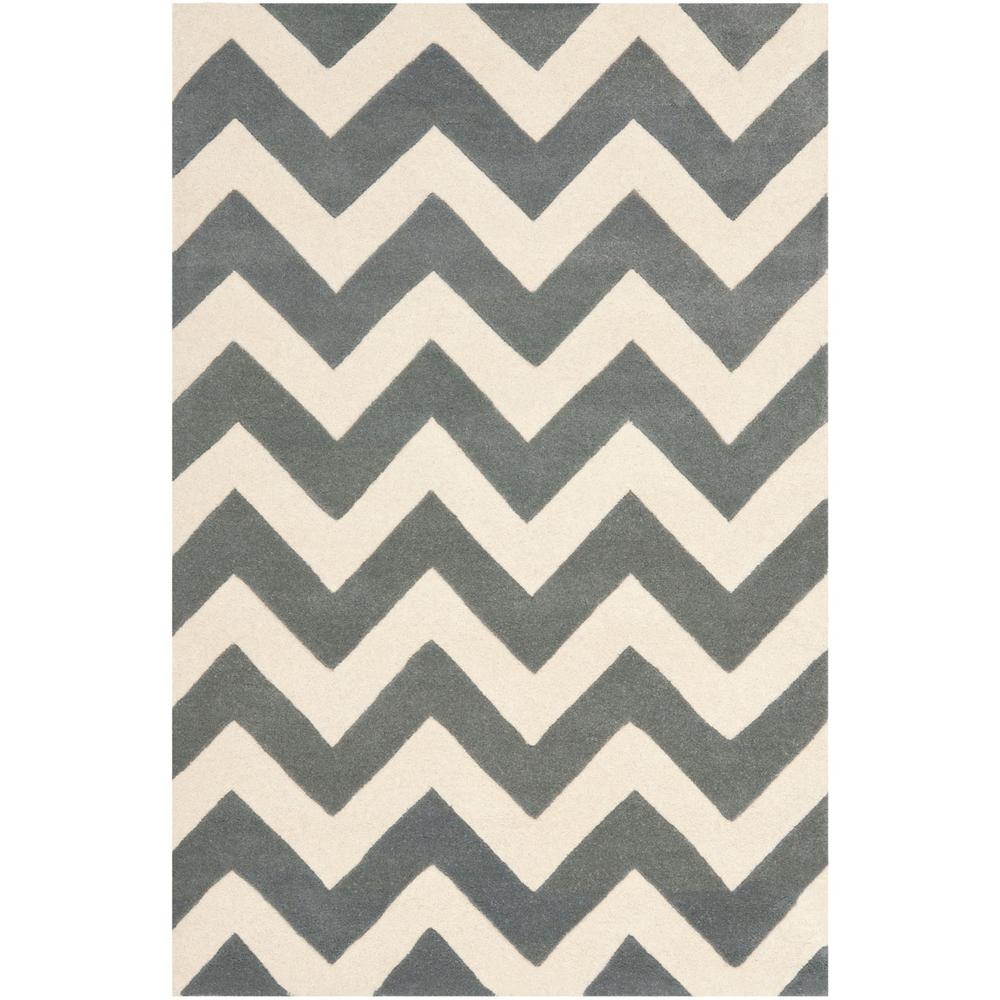 CHATHAM, DARK GREY / IVORY, 4' X 6', Area Rug, CHT715D-4. Picture 1