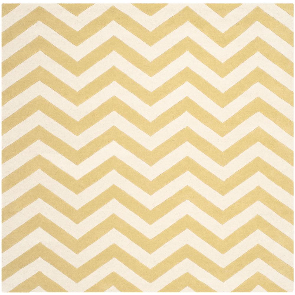 CHATHAM, LIGHT GOLD / IVORY, 7' X 7' Square, Area Rug, CHT715L-7SQ. Picture 1
