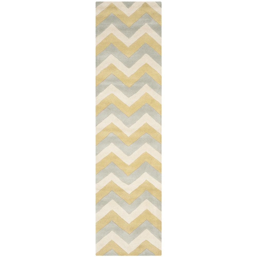 CHATHAM, GREY / GOLD, 2'-3" X 9', Area Rug. Picture 1