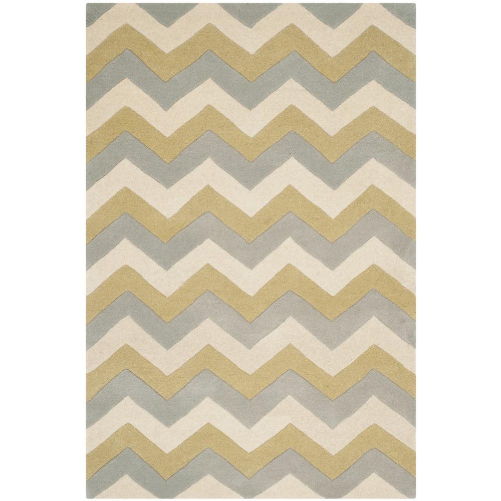 CHATHAM, GREY / GOLD, 4' X 6', Area Rug. Picture 1