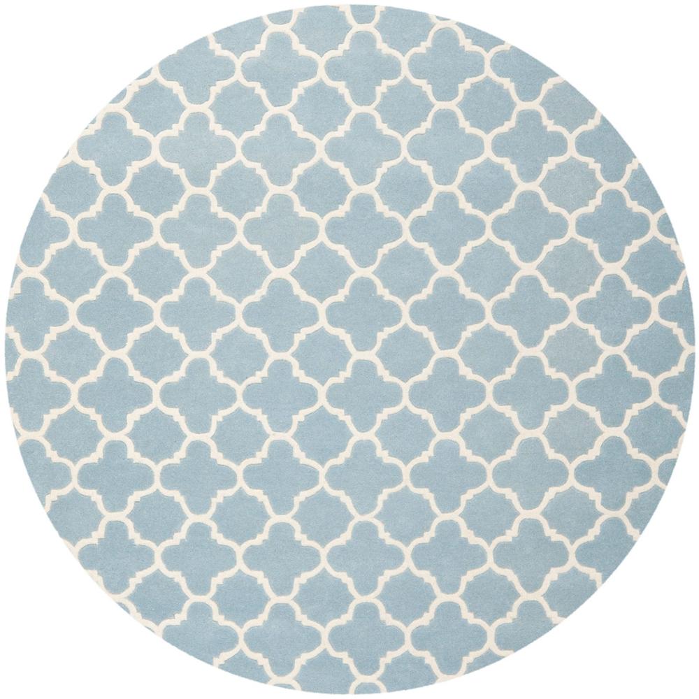 CHATHAM, BLUE / IVORY, 9' X 9' Round, Area Rug, CHT717B-9R. Picture 1