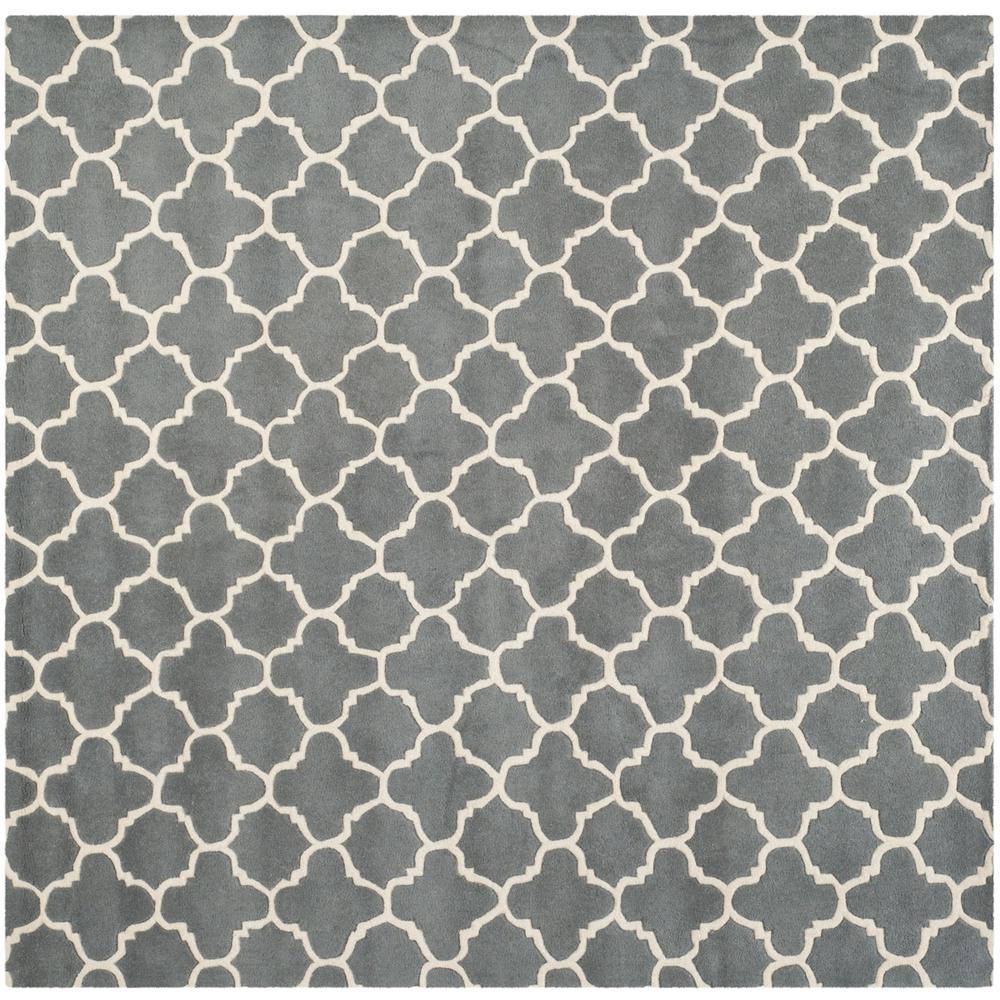 CHATHAM, DARK GREY / IVORY, 8'-9" X 8'-9" Square, Area Rug, CHT717D-9SQ. Picture 1