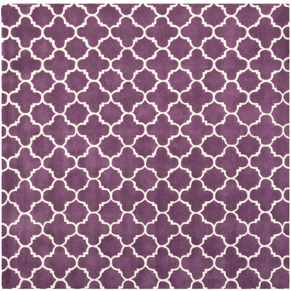 CHATHAM, PURPLE / IVORY, 8'-9" X 8'-9" Square, Area Rug, CHT717F-9SQ. Picture 1